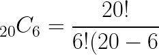 \LARGE \dpi{120} _{n}C_{r} = \frac{n!}{r!(n-r)!}